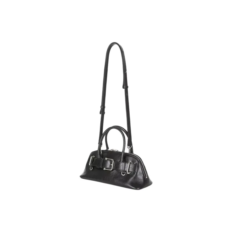 OSOI Leather Shoulder Bag, Crossbody Bag, Handbag Mini Women's Black-1