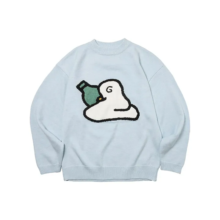 ROARINGWILD Sweater Unisex Aqua Blue-0