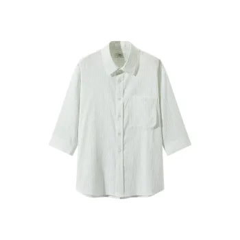 GXG Casual Shirt Men's White Green Striped Color
