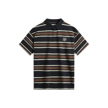 LiNing Sports Life Collection Polo Shirt Men's Black Oxford Umber Clay