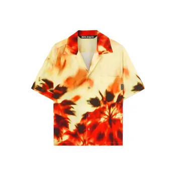 PALM ANGELS Abstract print Notched collar Shirt