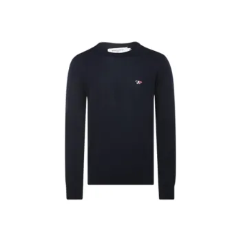 Maison Kitsune Tricolor Fox Patch Knit Jumper