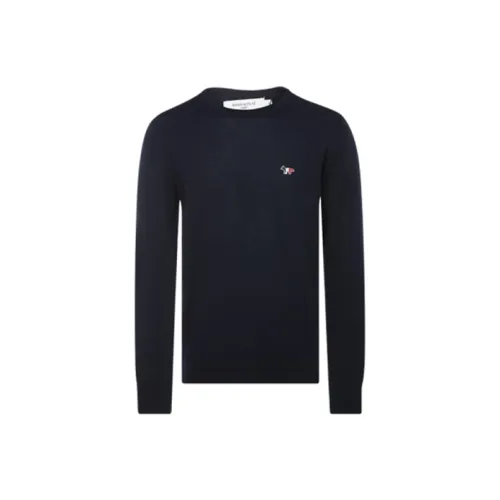 Maison Kitsune Tricolor Fox Patch Knit Jumper