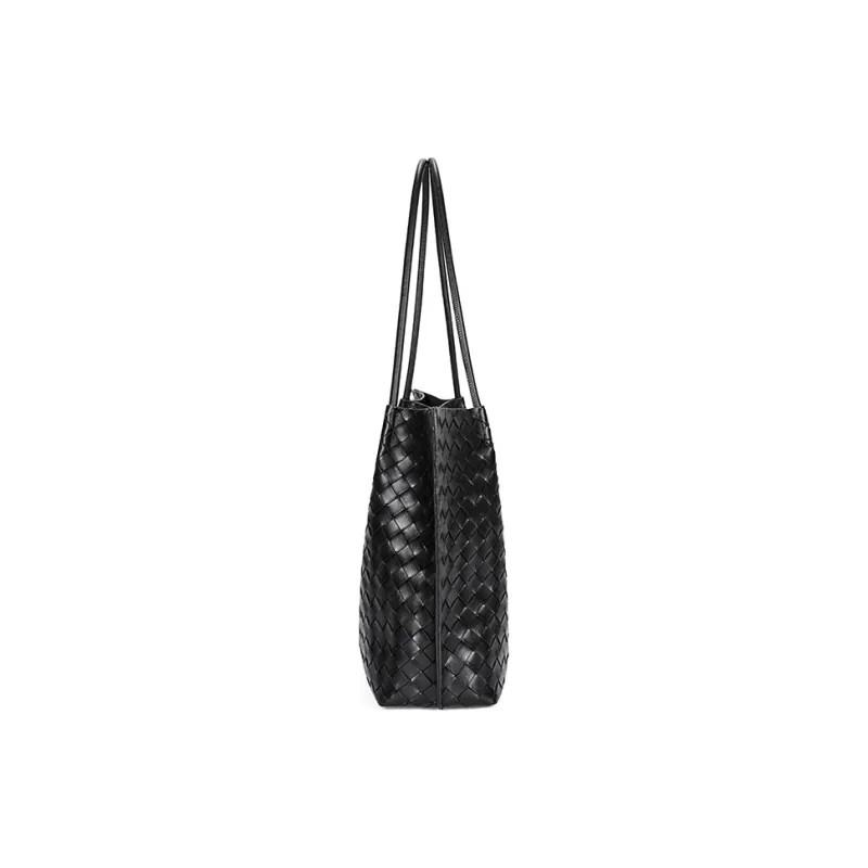 RED DRAGONFLY Cow Leather Tote Bag, Shoulder Bag Regular Women's Classic Black-2