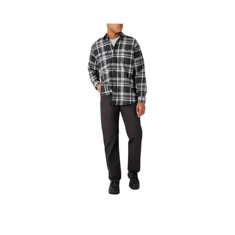 Dickies Shirt Men's Grey And Black Checkered.-0