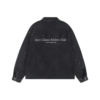 Atry Alphabet Slogan Series Shirt American Casual Advanced Simple Shirt Coat Unisex Black