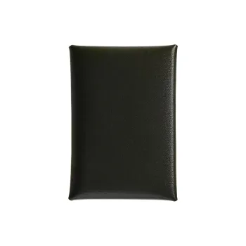 HERMES Calvi Duo Box Leather Card Holder Women's 67 Vert Fonce Dark Green