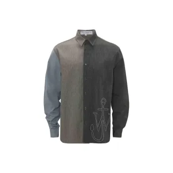 JW Anderson Anchor embroidered Patchwork Shirt