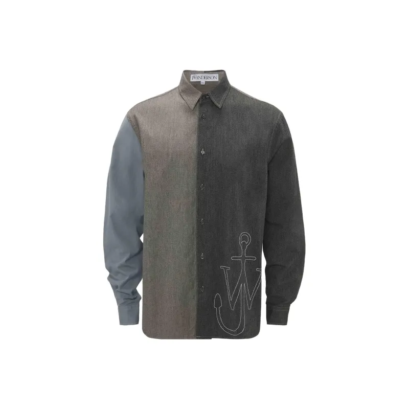 JW Anderson Anchor embroidered Patchwork Shirt-0