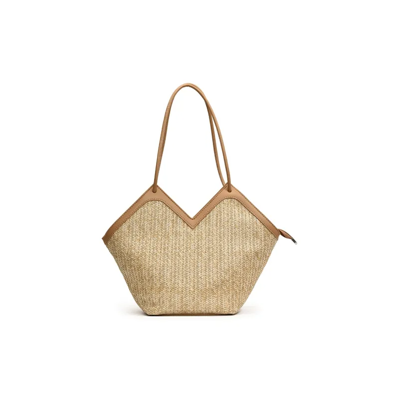 Wenpercy Straw Woven Shoulder Bag Regular Women's Multicolor-6