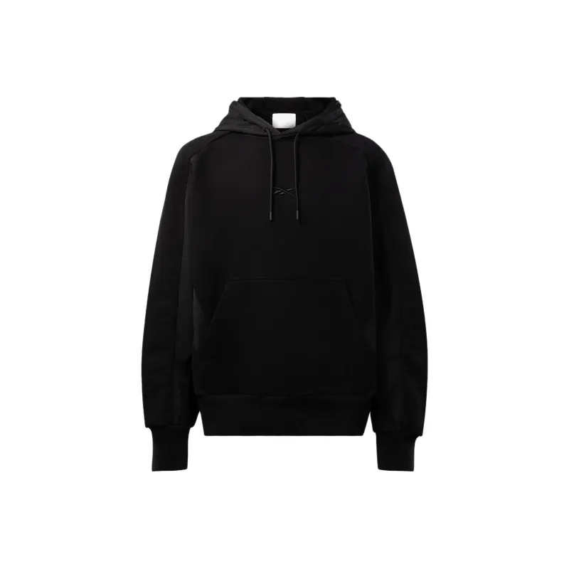 Reebok Woven Panelled Hoodie Sweatshirt Unisex Black-0