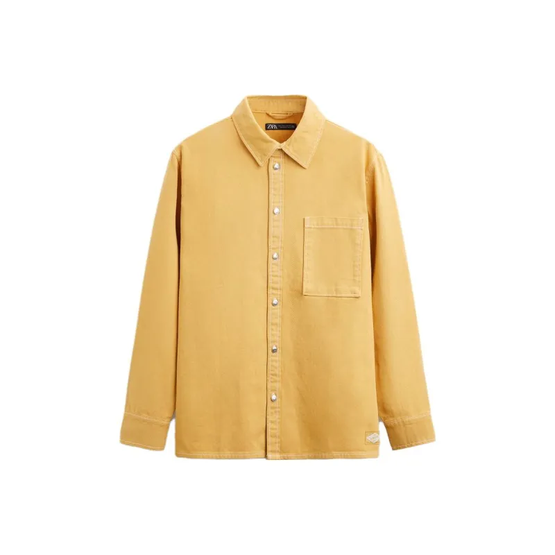ZARA Shirts Men Mustard-0