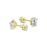 Gold-Iridescent Star Stud Earrings (6MM)