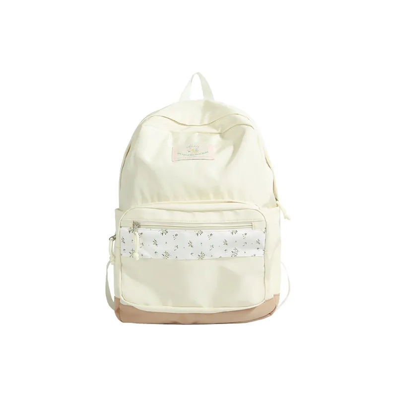 SEVENMOONS Nylon Fabric Backpack Women's Black/Pink/White/Blue/Green-6