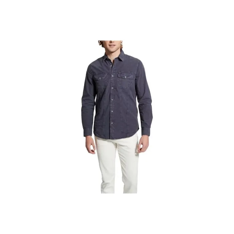 GUESS Sunset Washed Shirt Shirt Men's Blue-0