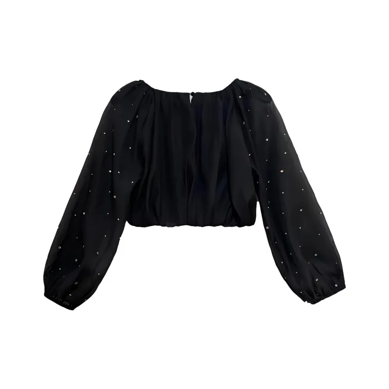 TCH Chiffon Shirts Women's Black-1