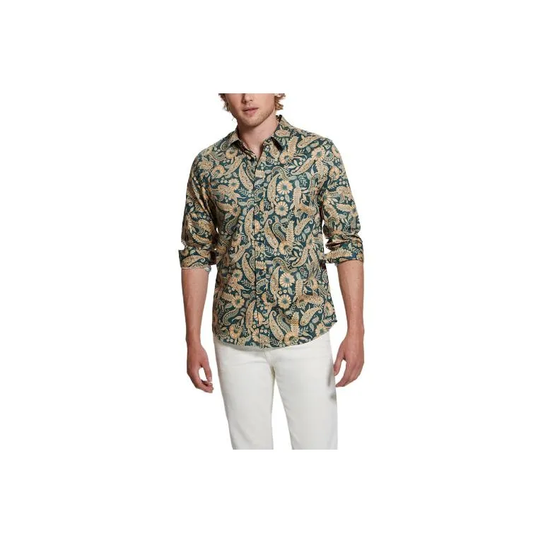 GUESS Luxe Paisley Shirt Shirt Men's Green-0