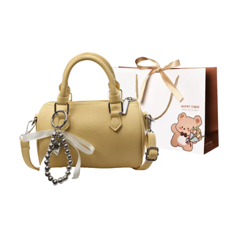ERANGBEAR PU Cylinder Bag, One Shoulder Handbag Women's Multicolor-2