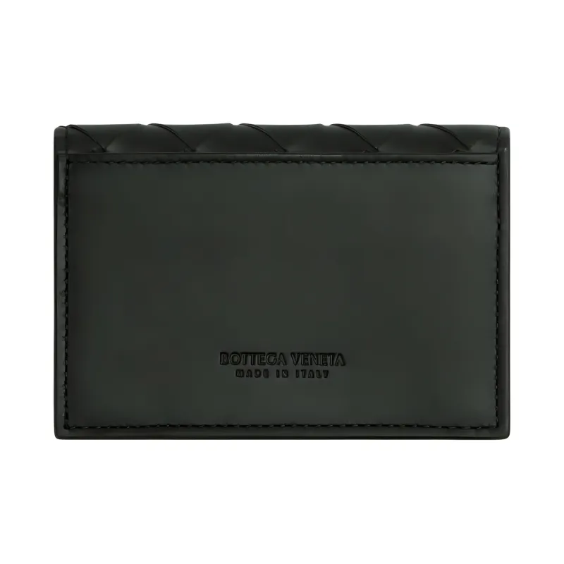 Bottega Veneta Cow Leather Business Card Holder Men's Dark Green-1