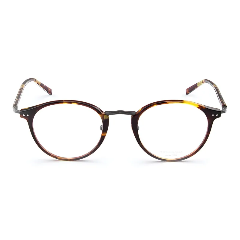 MASUNAGA Plate Frame Irregular Shape Eyeglass Frames Unisex Multicolor-1