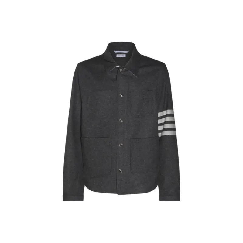 THOM BROWNE Stripe Detailed Buttoned Jacket-0