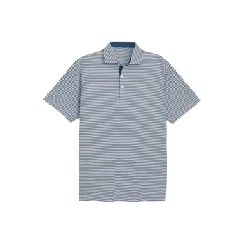 PUMA Isle Men's Golf Pique Polo Polo Shirt Men's Ocean Tropical - White Glow