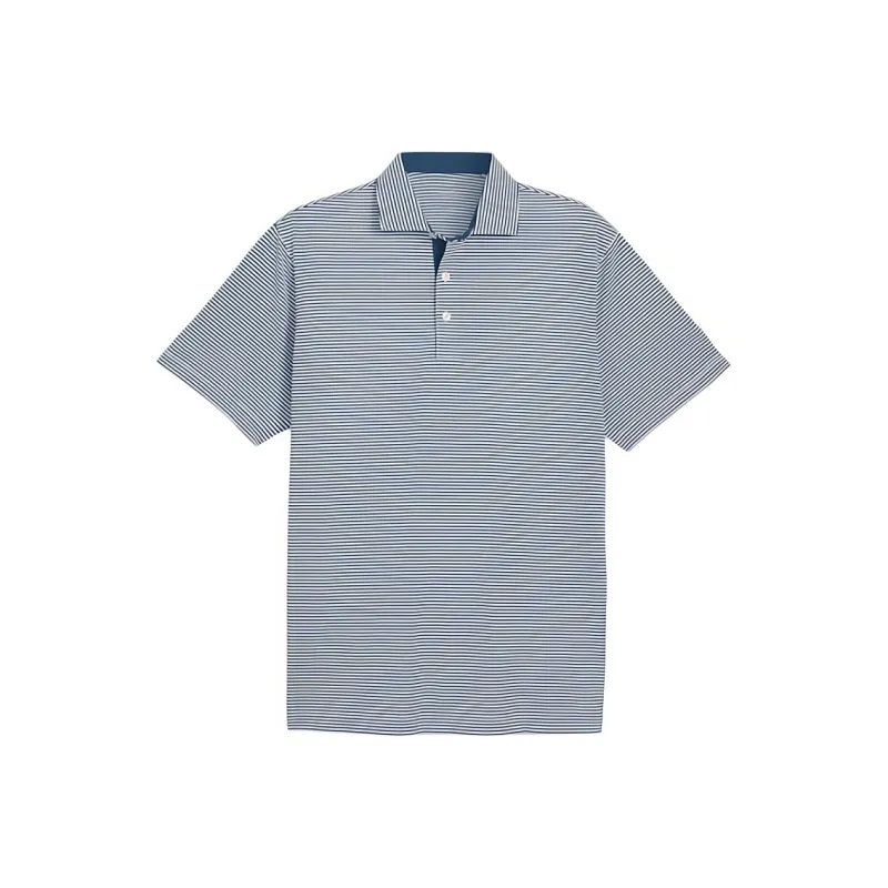PUMA Isle Men's Golf Pique Polo Polo Shirt Men's Ocean Tropical - White Glow-0