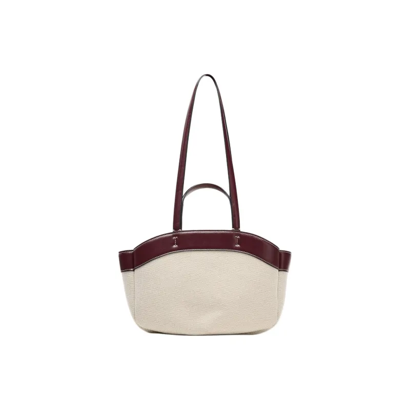 ZARA Cotton Tote Bag, Shopping Bag, Handbag Medium Size Women's Raw White-4