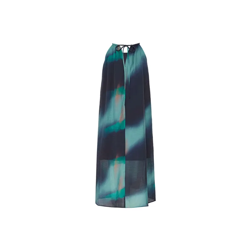 Wbwq Slip Dress Women's Blue Black Floral-4