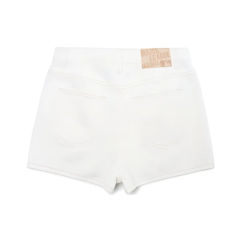 MLB New York Yankees Denim Shorts Women's White-1