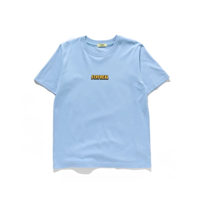 STAYREAL Multicolor Crew Neck Short Sleeved T Shirts Unisex-0