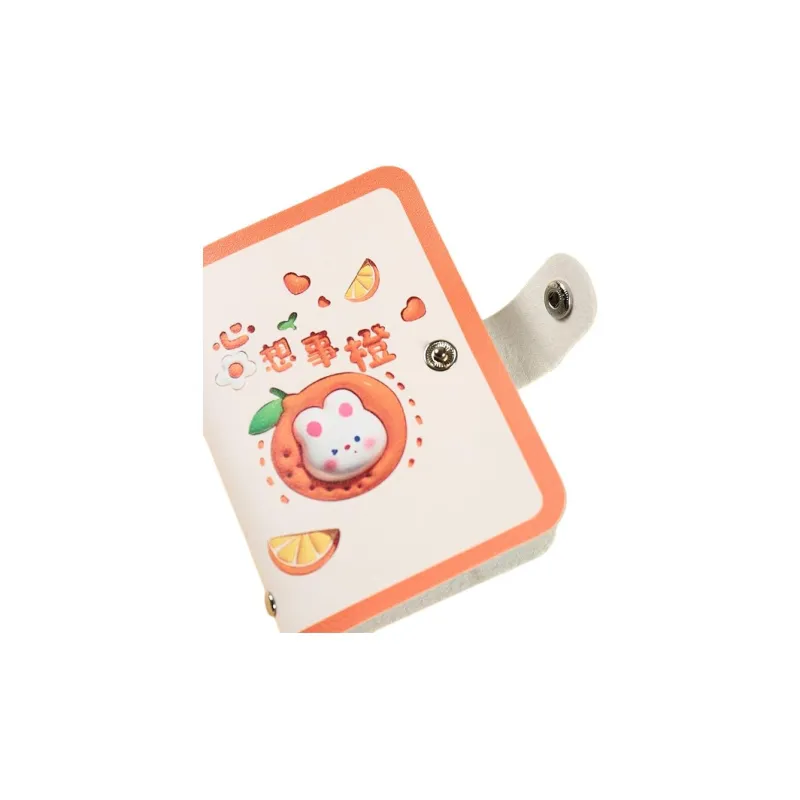 OUZIHUANG PU Card Holder Women's Rich In Butter\Wishful Orange\Cherry Full Of Possibilities\Berry Pressed With Pear-4