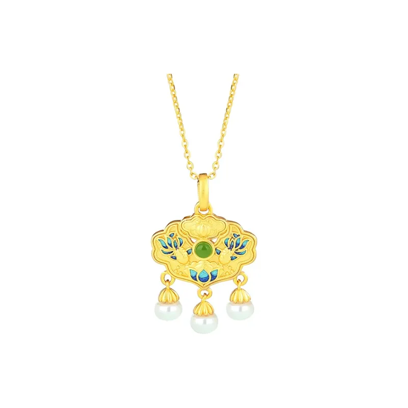 CHINA GOLD Pearl Necklaces Unisex-0