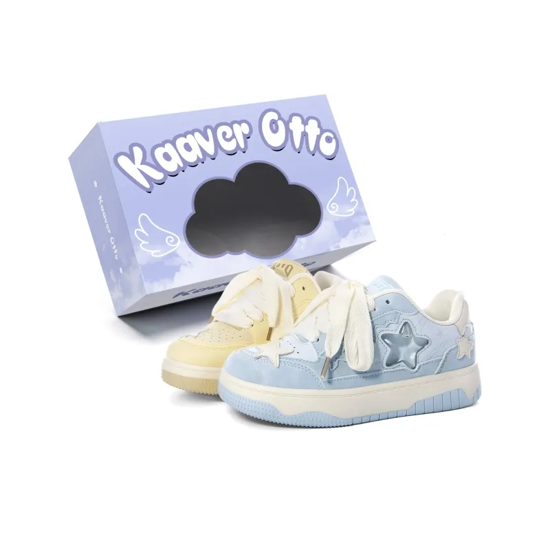 KAAVER OTTO Skateboard Shoes Women's Low Top White-73