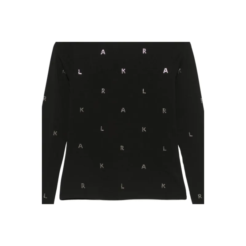 KARL LAGERFELD / Karl Lagerfeld Jeans Rhinestone logo T shirt-2