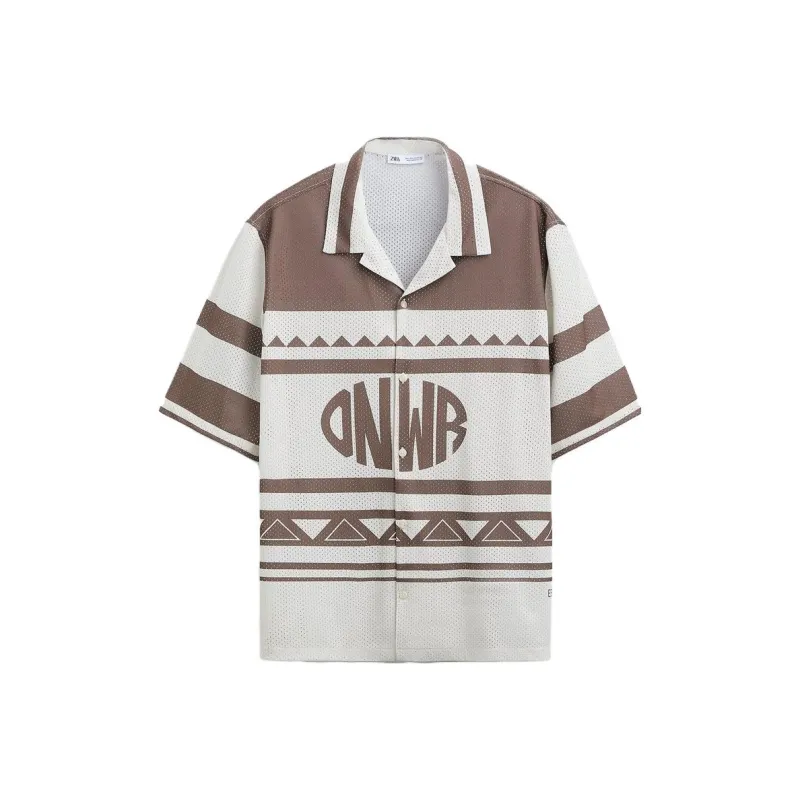 ZARA Shirts Men Brown-0