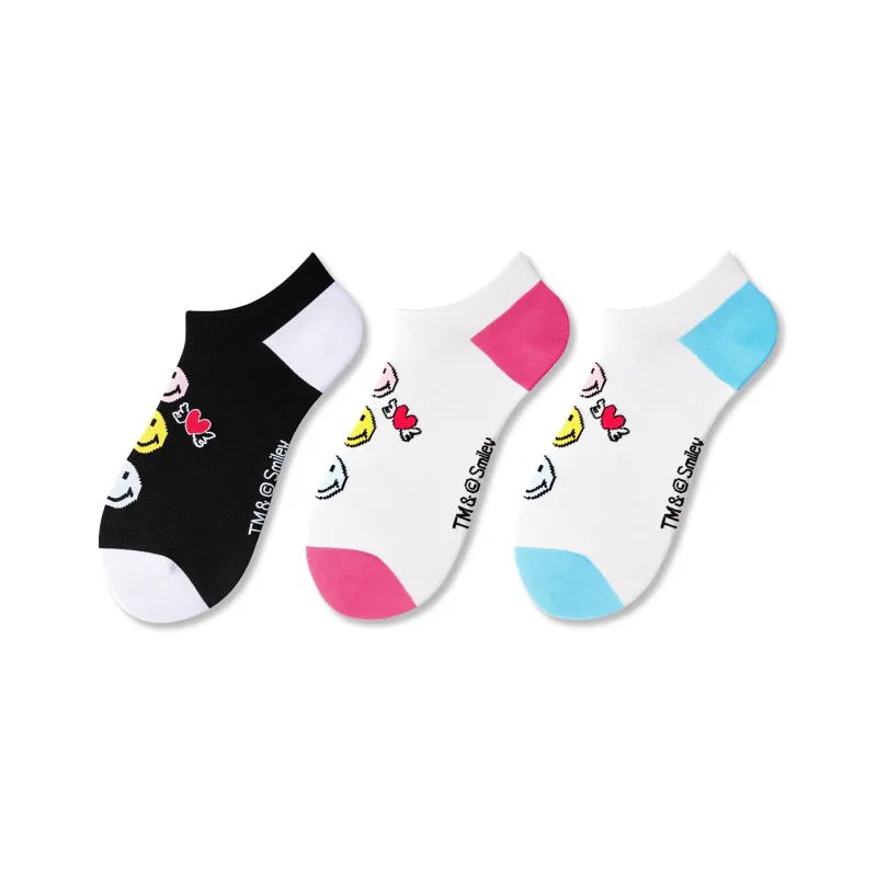 SMILEY Ankle Socks Unisex 3 Pack-0