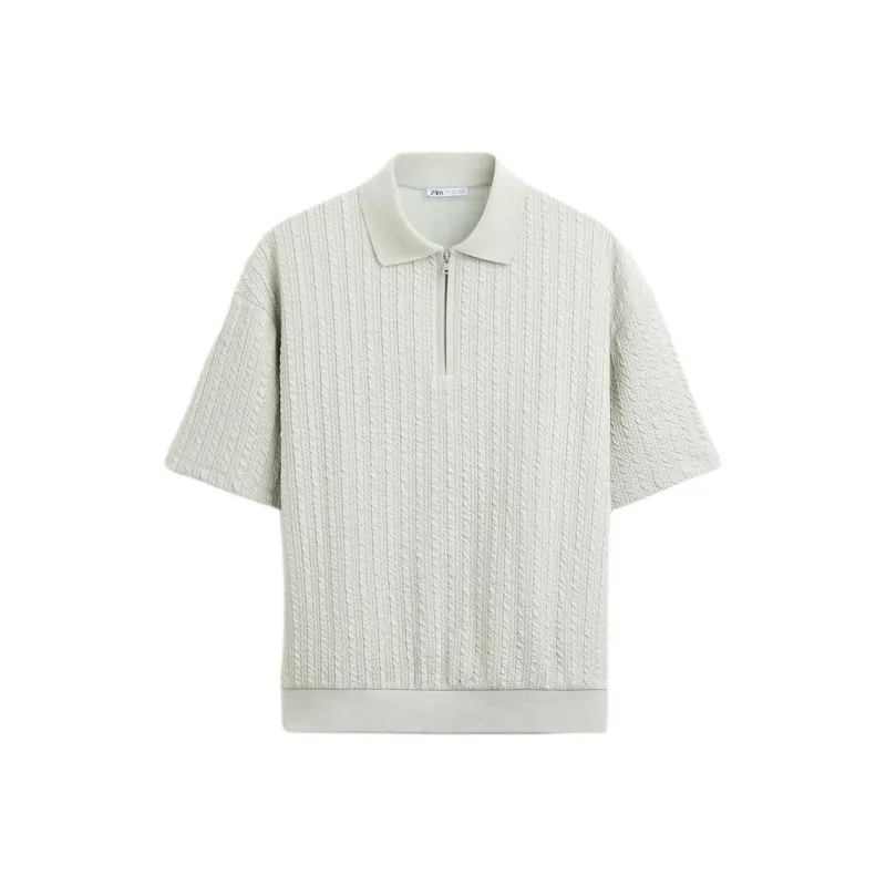 ZARA Polo Shirts Men Green-0