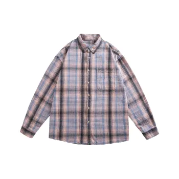 HOKLV Shirts Unisex Pink Plaid