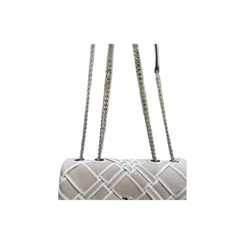 TORY BURCH Kira Canvas Crossbody Bag, Shoulder Bag Small Size Women's White-4