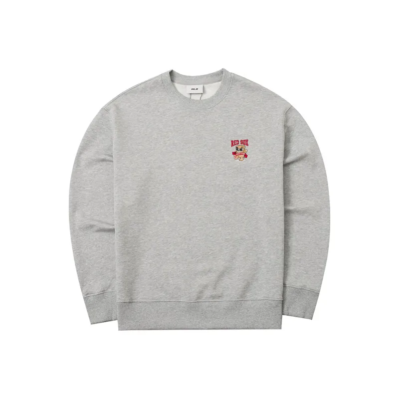 MLB Wrinkled Bear Collection Boston Red Sox Sweatshirt Men's Heather Gray-0