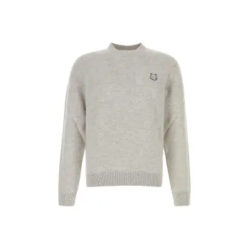Maison Kitsune Fox Head Patch Knitted Jumper