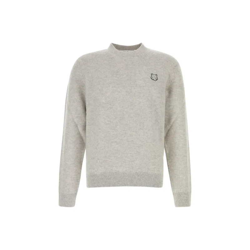 Maison Kitsune Fox Head Patch Knitted Jumper-0