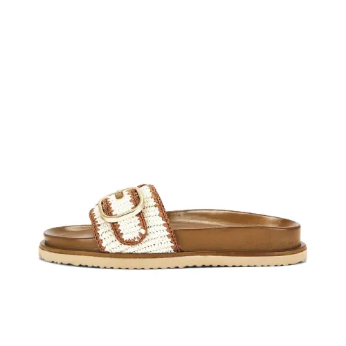 STEVE MADDEN Abrasion Resistant Slide Slippers Women's White Brown