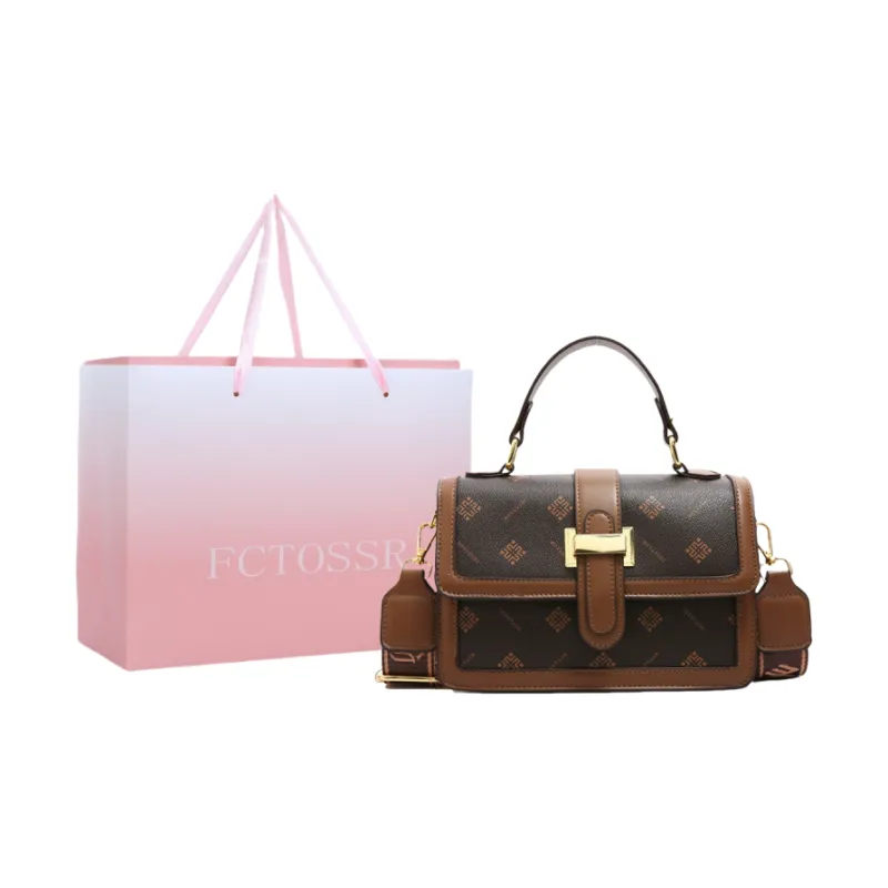 FCTOSSR PU Crossbody Handbag Regular Women's Ecru/Yellow/Brown-12