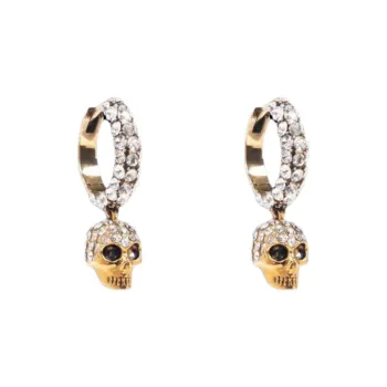Alexander McQueen Brass Earrings Unisex Gold