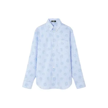 VERSACE Striped Button-Up Shirt