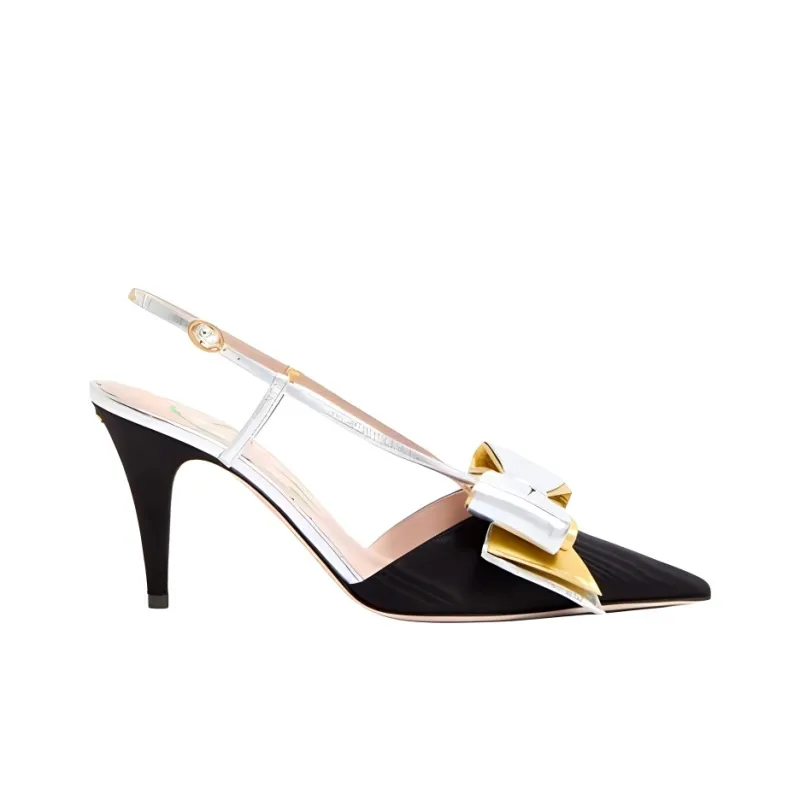 Valentino BOWOW Slim Heel High Heels 8.5cm Women's Black-1