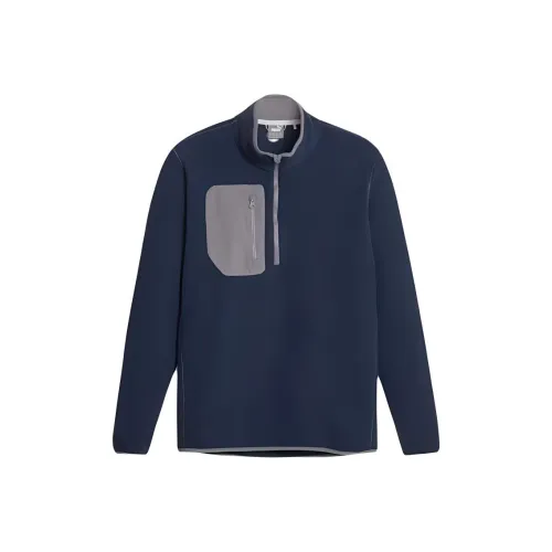 PUMA Men's Golf Quarter-zip Fleece Shirt Men's Marine Blue