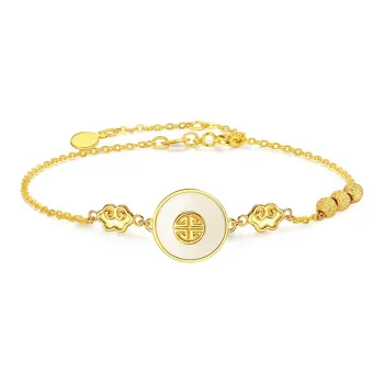 Love Jewelry Bracelets Pale Greenish White Jade Unisex
